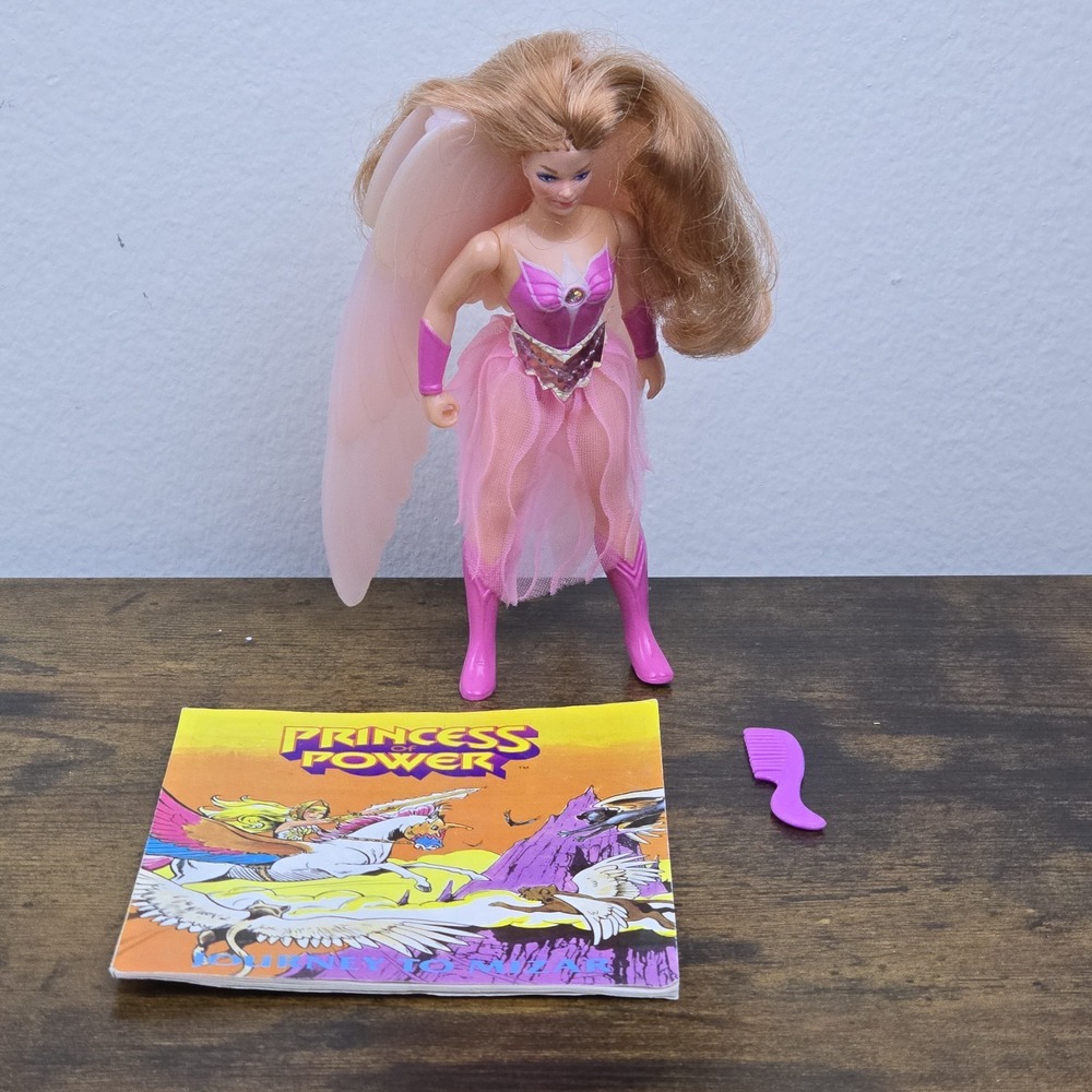 1984 Princess of Power Angella Vintage Figure Wings Skirt Comb Booklet Taiwan